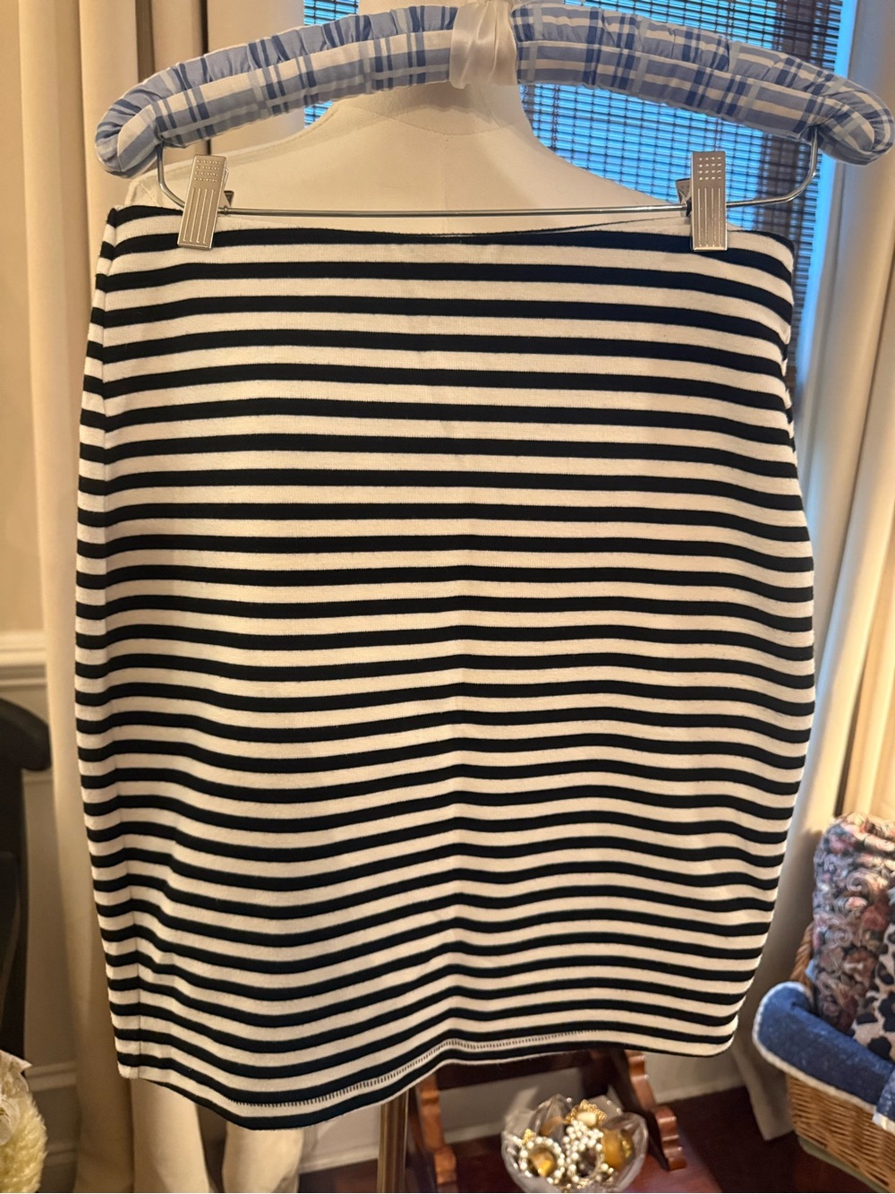 GAP Black and White Striped Pencil Skirt